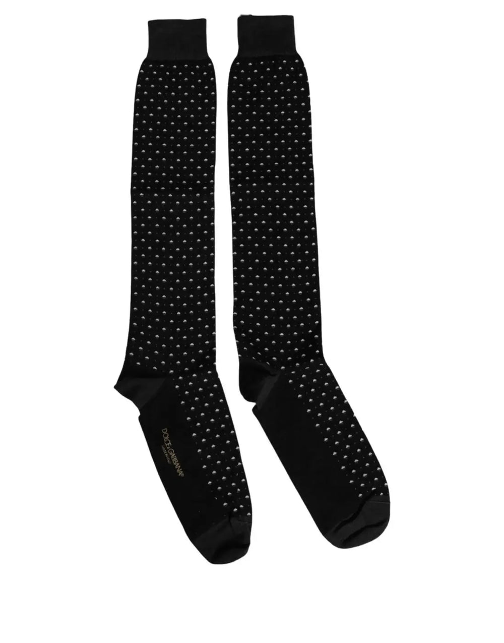 Dolce & Gabbana Black Polka Dot Over the Calf Accessory Socks