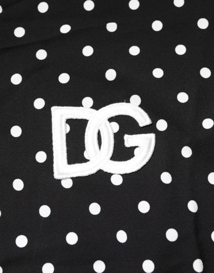 Dolce &amp; Gabbana Black Polka Dot Short Sleeves Collared Polo T-shirt