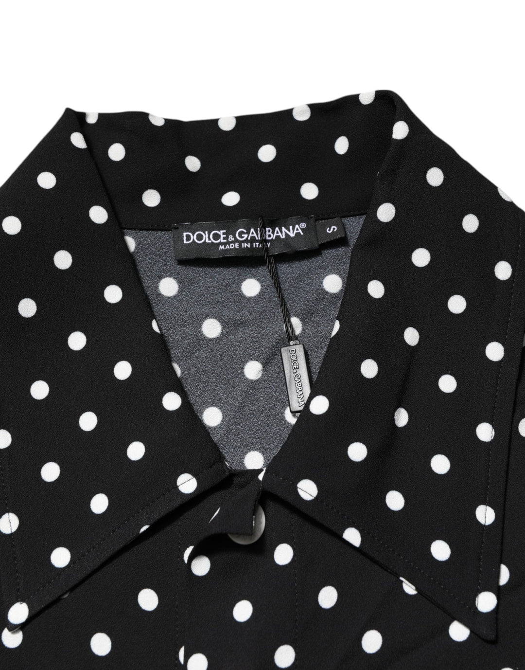 Dolce &amp; Gabbana Black Polka Dot Short Sleeves Collared Polo T-shirt