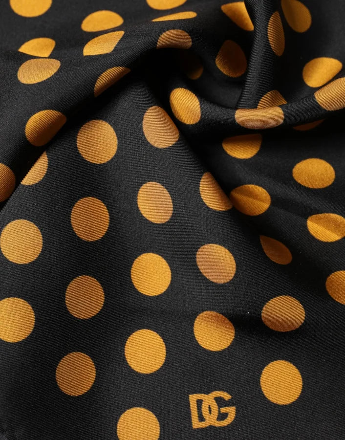 Dolce &amp; Gabbana Black Polka Dot Square Handkerchief Scarf
