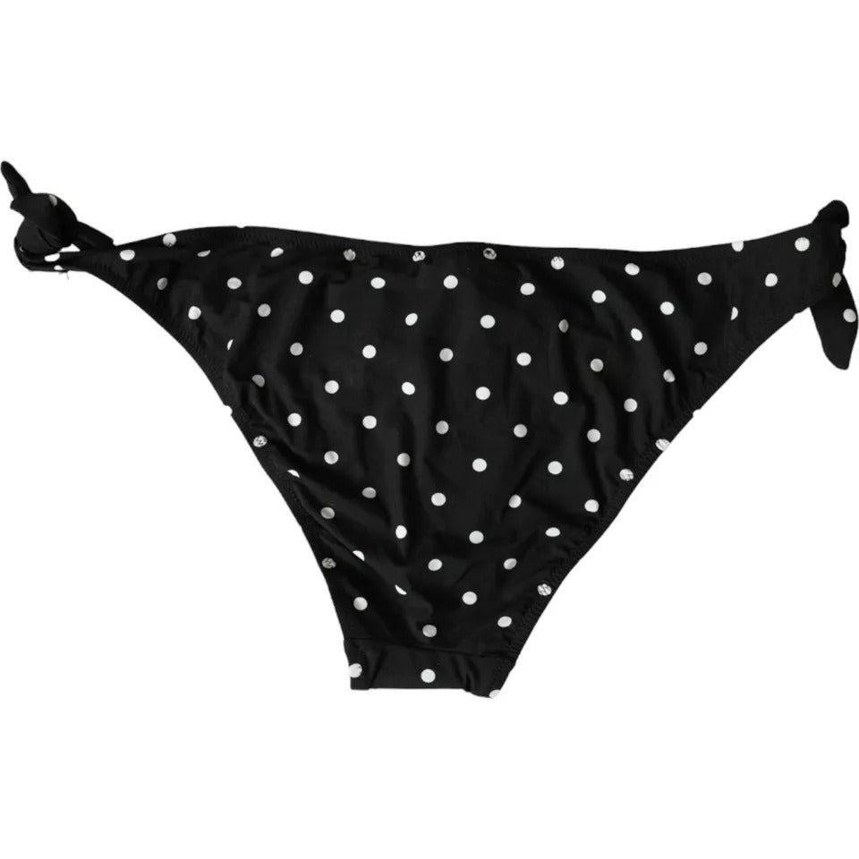Dolce &amp; Gabbana Black Polka Dot Swimwear Beachwear Bottom Bikini - Women’s Classic Bikinis
