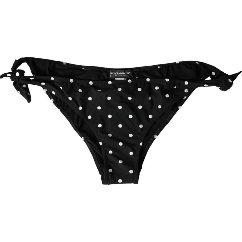 Dolce &amp; Gabbana Black Polka Dot Swimwear Beachwear Bottom Bikini - Women’s Classic Bikinis