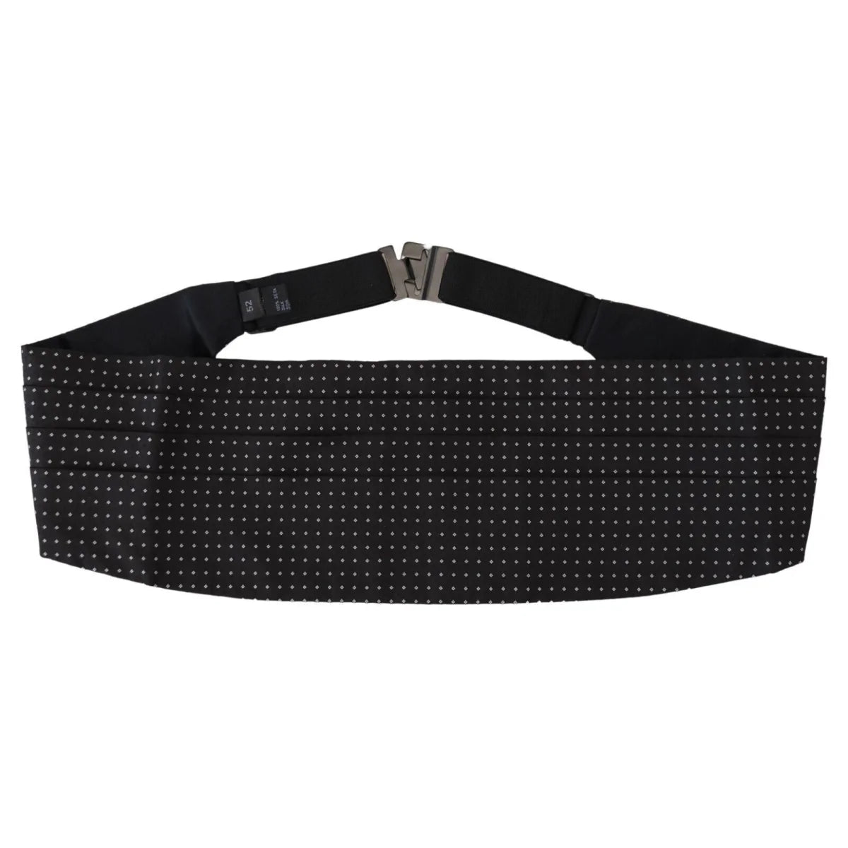 Dolce & Gabbana Black Polka Dot Wide Waist Men Belt Cummerband