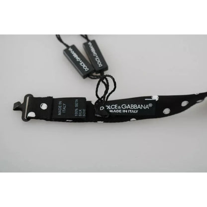 Dolce Gabbana Black Polka Dots Bow Tie Exclusive Authentic Style &