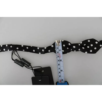 Dolce Gabbana Black Polka Dots Bow Tie Exclusive Authentic Style &