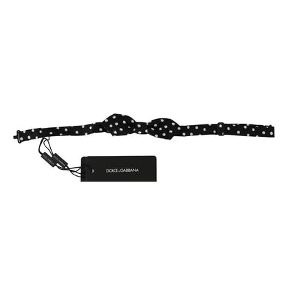 Dolce Gabbana Black Polka Dots Bow Tie Exclusive Authentic Style &