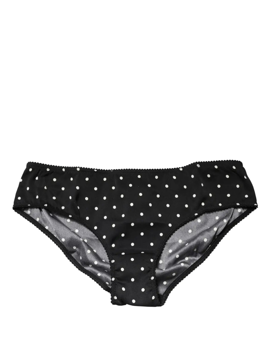 Dolce &amp; Gabbana Black Polka Dots Mid Waist Brief Panty Underwear