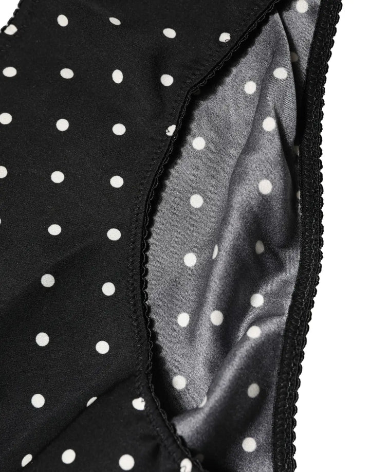 Dolce &amp; Gabbana Black Polka Dots Mid Waist Brief Panty Underwear