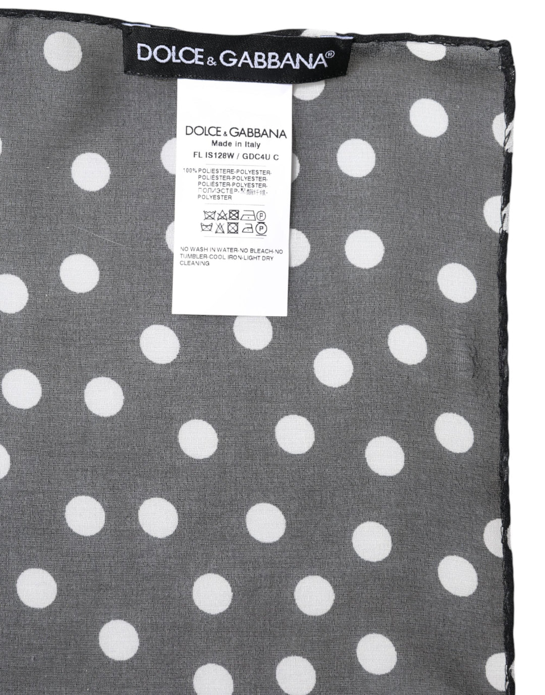 Dolce &amp; Gabbana Black Polka Dots Polyester Wrap Shawl Scarf