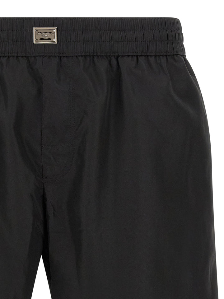 Dolce &amp; Gabbana Black Polyamide Swim Shorts