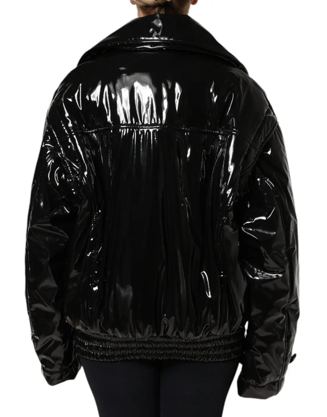 Dolce &amp; Gabbana Black Polyester Button Down Blouson Jacket
