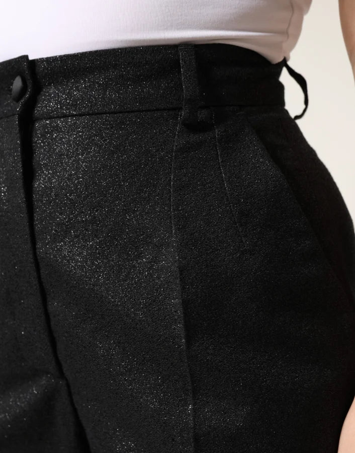 Dolce &amp; Gabbana Black Polyester Casual High Waist Mini Shorts