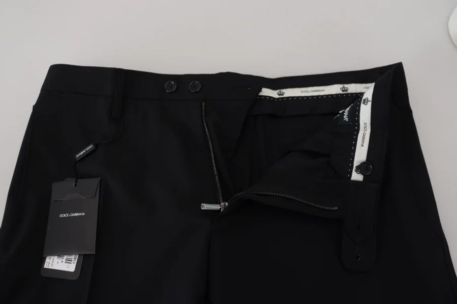 Dolce &amp; Gabbana Black Polyester Chino Formal Pants