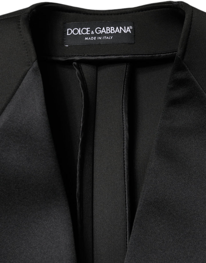 Dolce &amp; Gabbana Overcoats - Black Polyester Double Breasted Coat Jacket