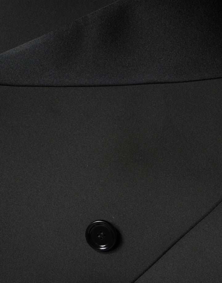 Dolce &amp; Gabbana Overcoats - Black Polyester Double Breasted Coat Jacket