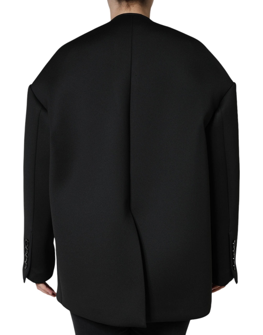 Dolce &amp; Gabbana Overcoats - Black Polyester Double Breasted Coat Jacket