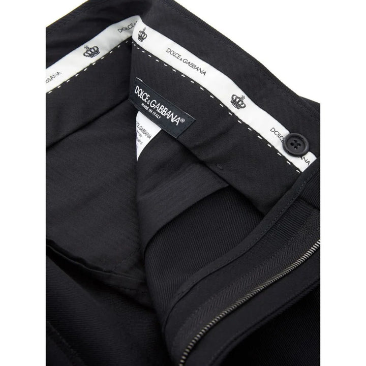 Dolce &amp; Gabbana Black Polyester Dress Pants