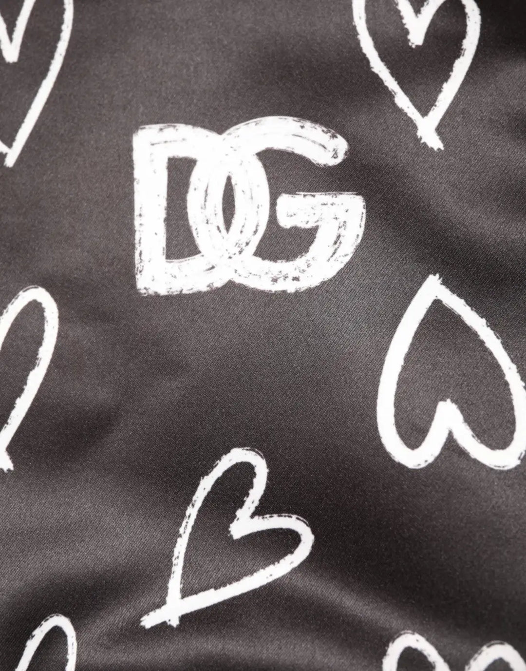 Dolce &amp; Gabbana Black Polyester Heart Print Bomber Jacket