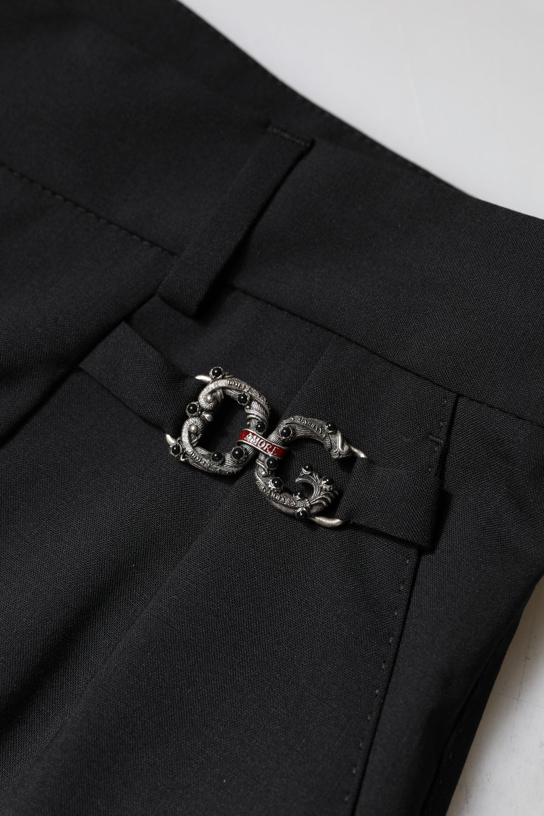 Dolce &amp; Gabbana Black Polyester High Waist Dress Pants