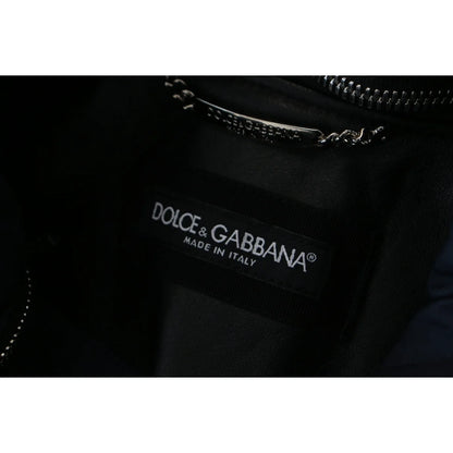 Dolce & Gabbana Black Polyester Hooded Blouson Coat Jacket