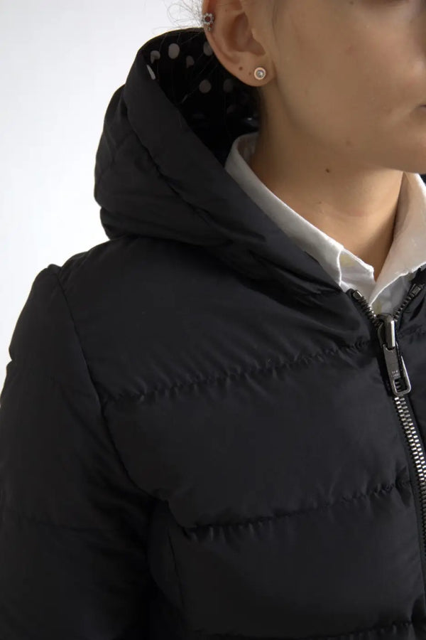 Dolce & Gabbana Black Polyester Hooded Reversible Jacket