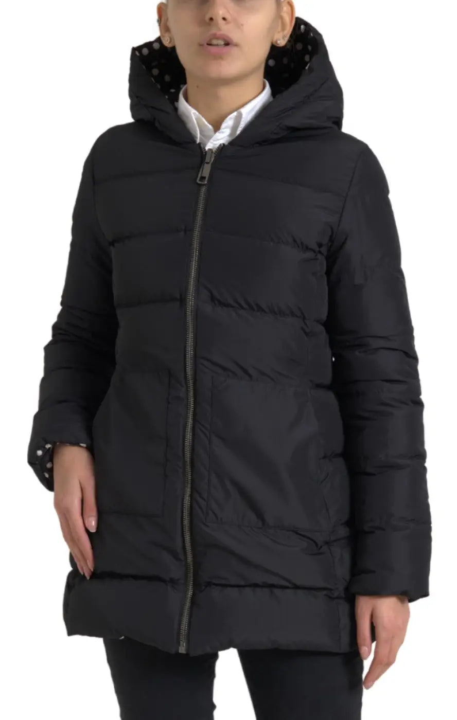 Dolce &amp; Gabbana Black Polyester Hooded Reversible Jacket