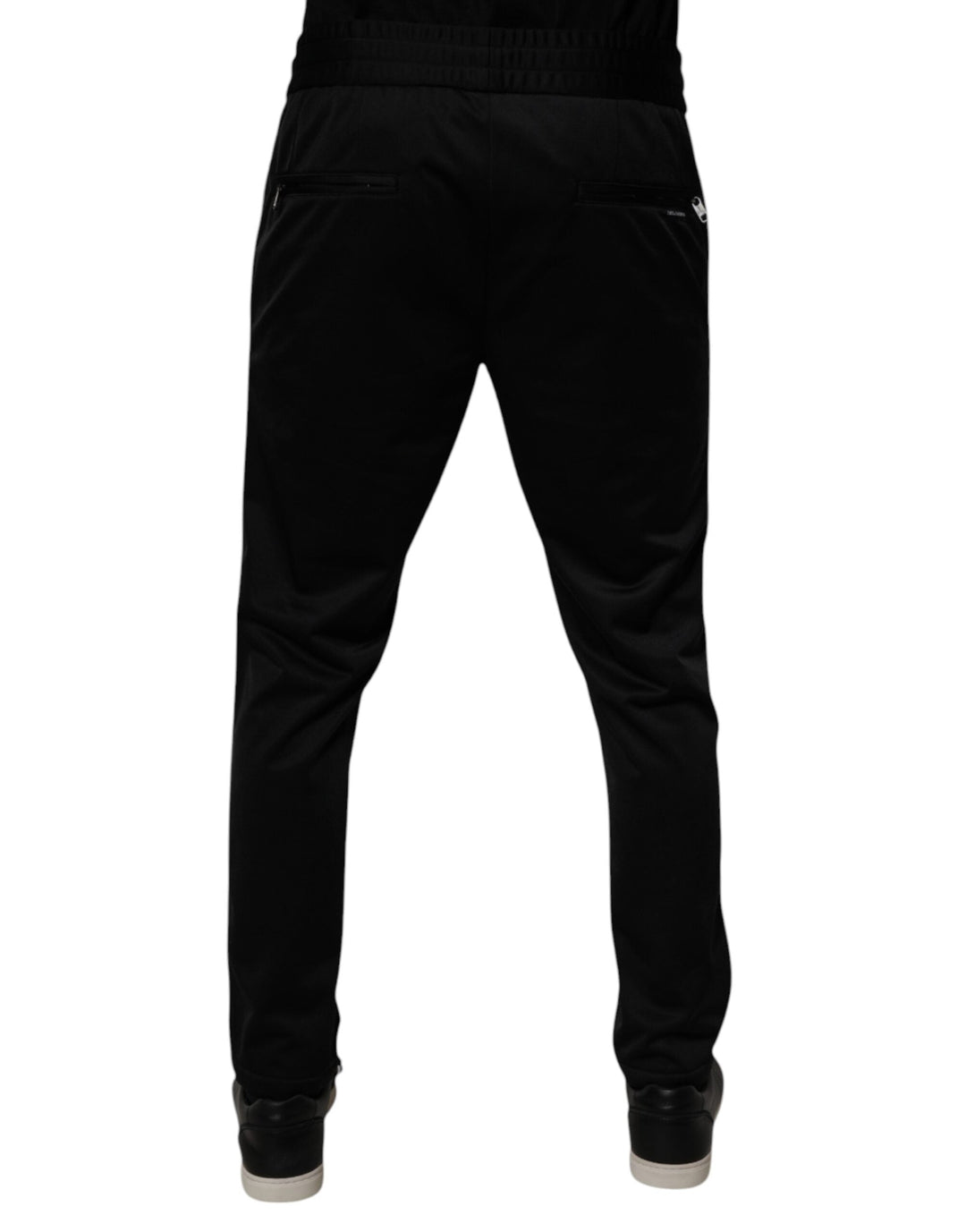 Dolce &amp; Gabbana Black Polyester Men Jogger Sweatpants Pants