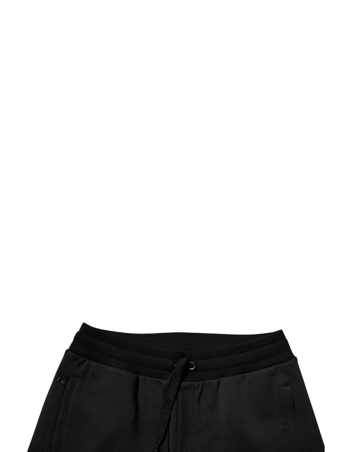 Dolce &amp; Gabbana Black Polyester Men Jogger Sweatpants Pants