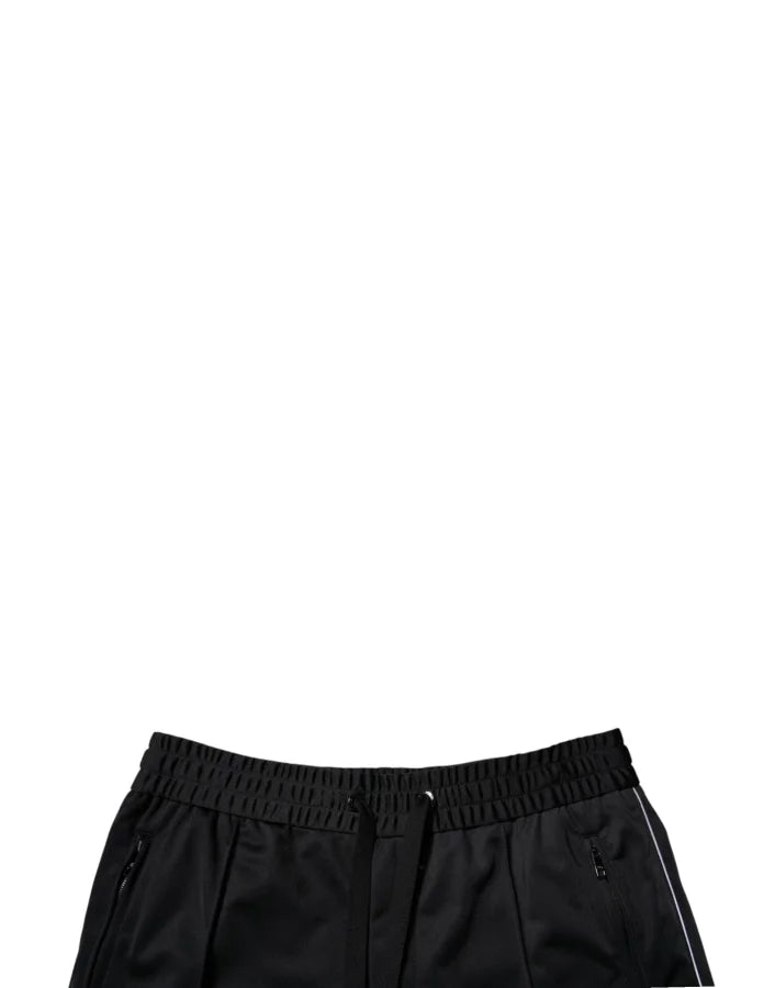 Dolce &amp; Gabbana Black Polyester Mid Waist Men Bermuda Shorts