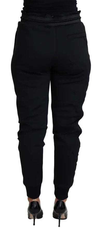 Dolce &amp; Gabbana Black Polyester Neoprene Jogger Trouser Pants