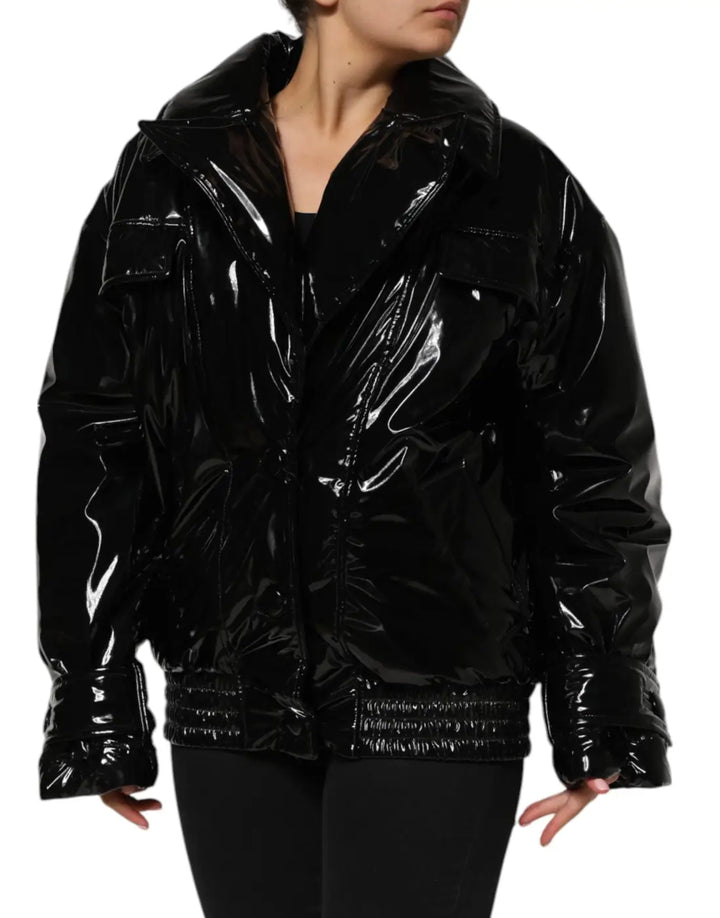 Dolce &amp; Gabbana Black Polyester Quilted Puffer Coat Jacket