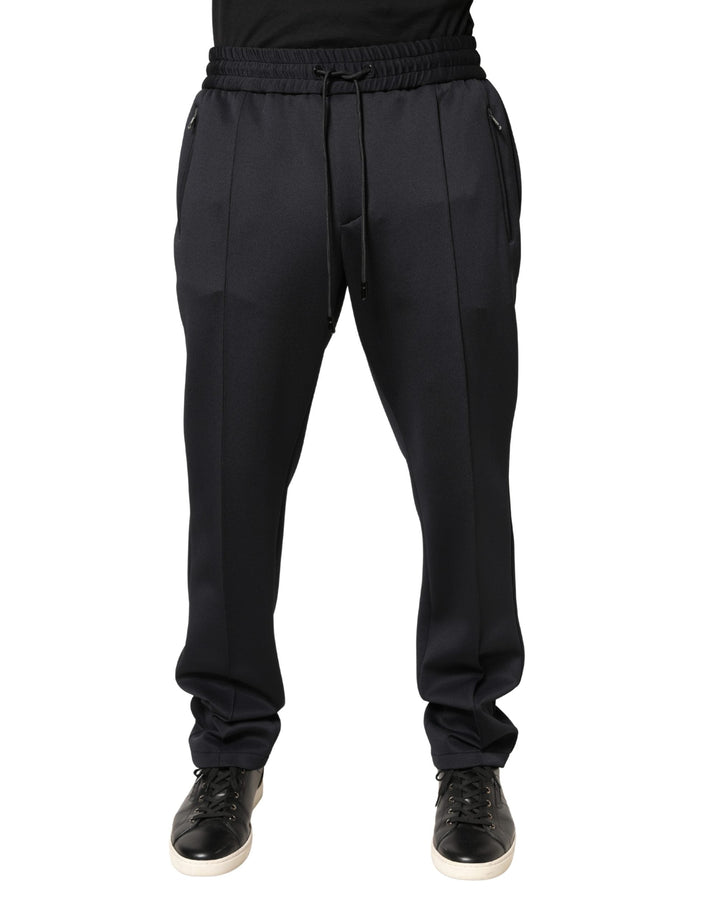 Dolce &amp; Gabbana Black Polyester Skinny Jogger Trouser Pants