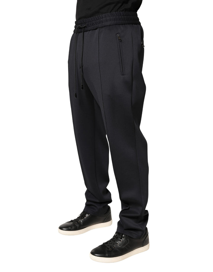 Dolce &amp; Gabbana Black Polyester Skinny Jogger Trouser Pants