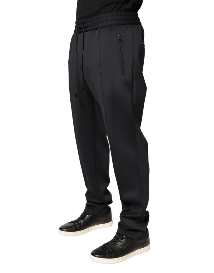 Dolce &amp; Gabbana Black Polyester Skinny Jogger Trouser Pants