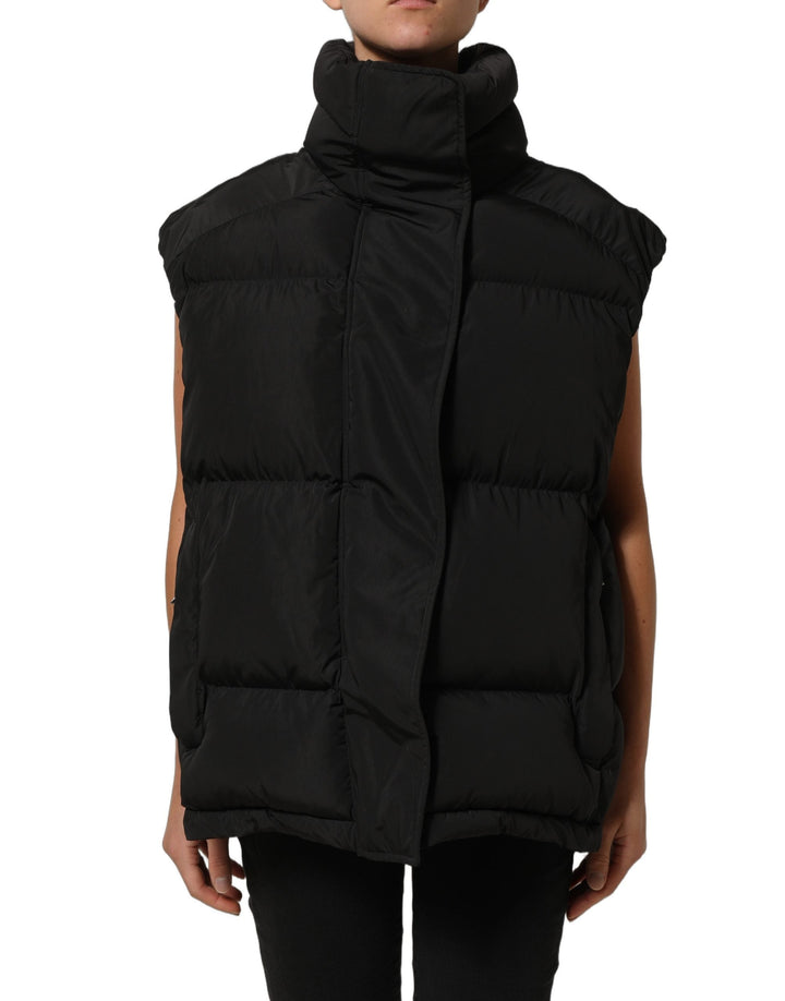 Dolce &amp; Gabbana Puffer Jackets - Black Polyester Sleeveless Padded Men Jacket