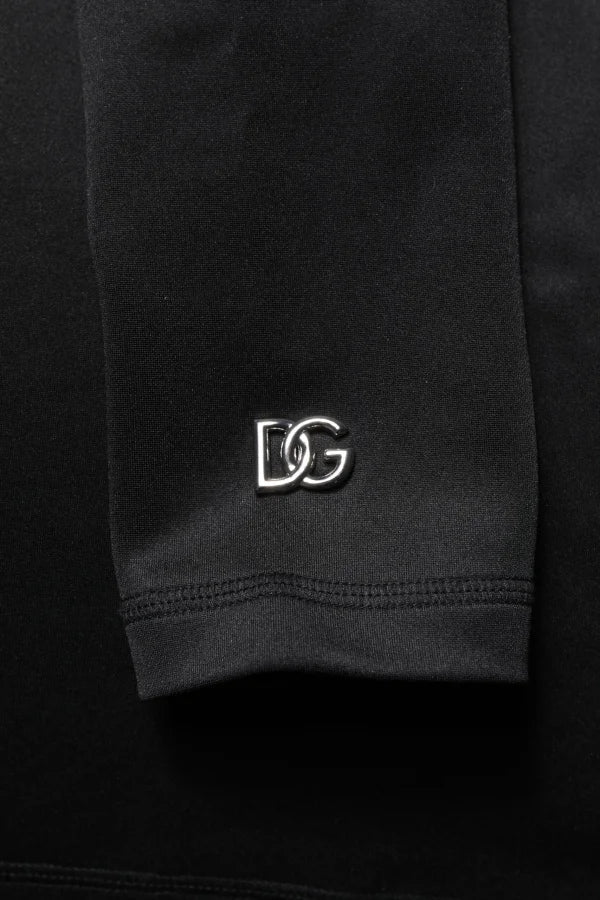 Dolce &amp; Gabbana Black Polyester Turtleneck Pullover Sweater