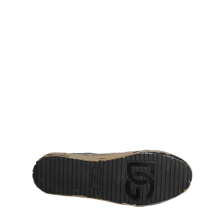 Dolce &amp; Gabbana Black Portofino Mud Effect Low Top Sneakers Shoes