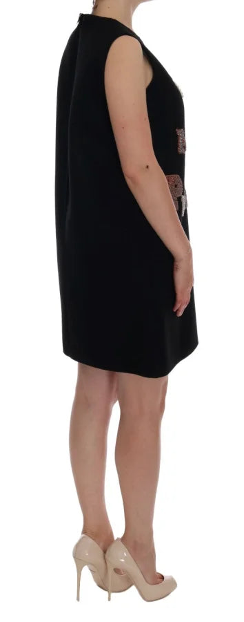 Dolce &amp; Gabbana Black I AM A PRINCESS Crystal Shift Dress