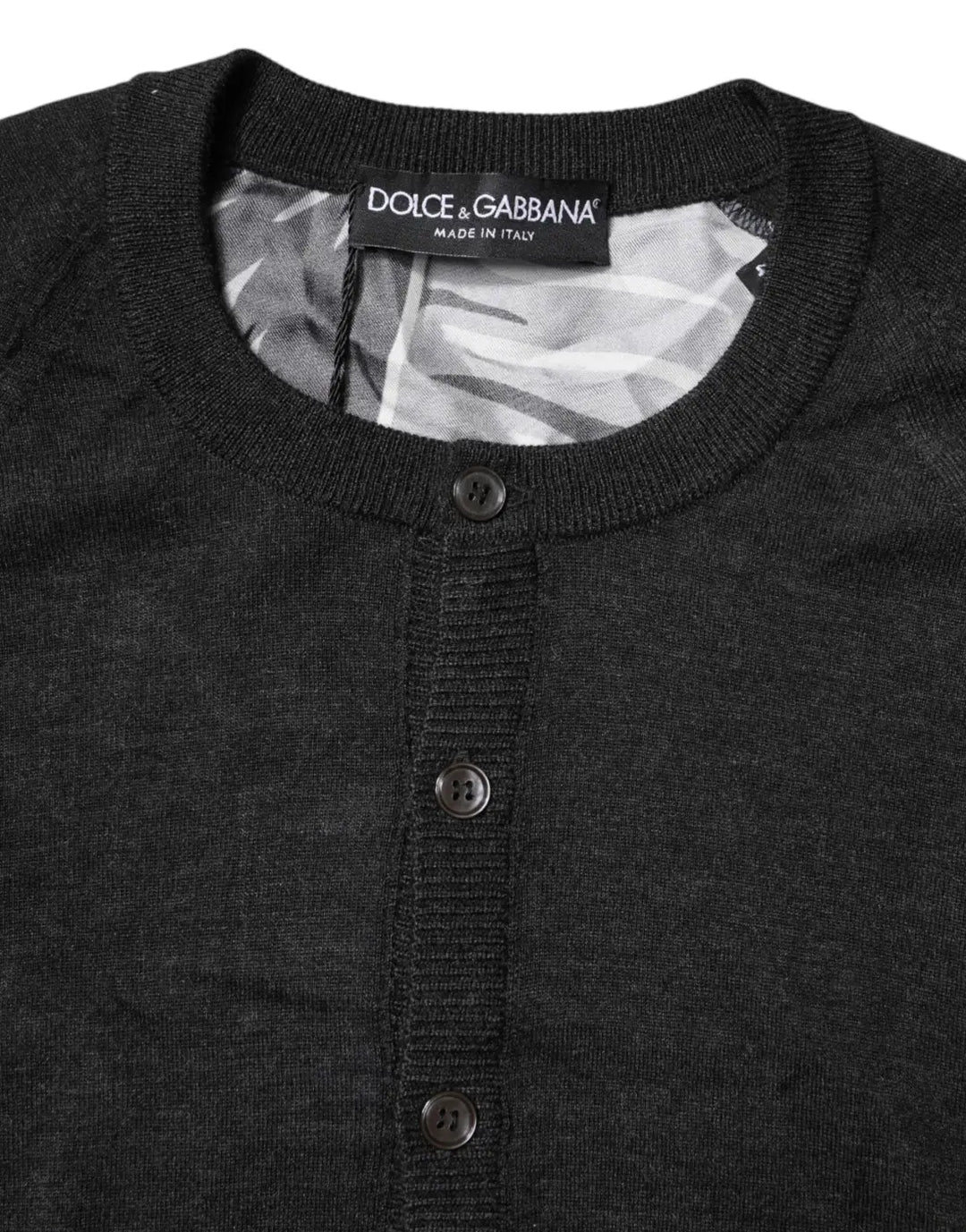 Dolce &amp; Gabbana Black Printed Knitted Men Pullover Sweater