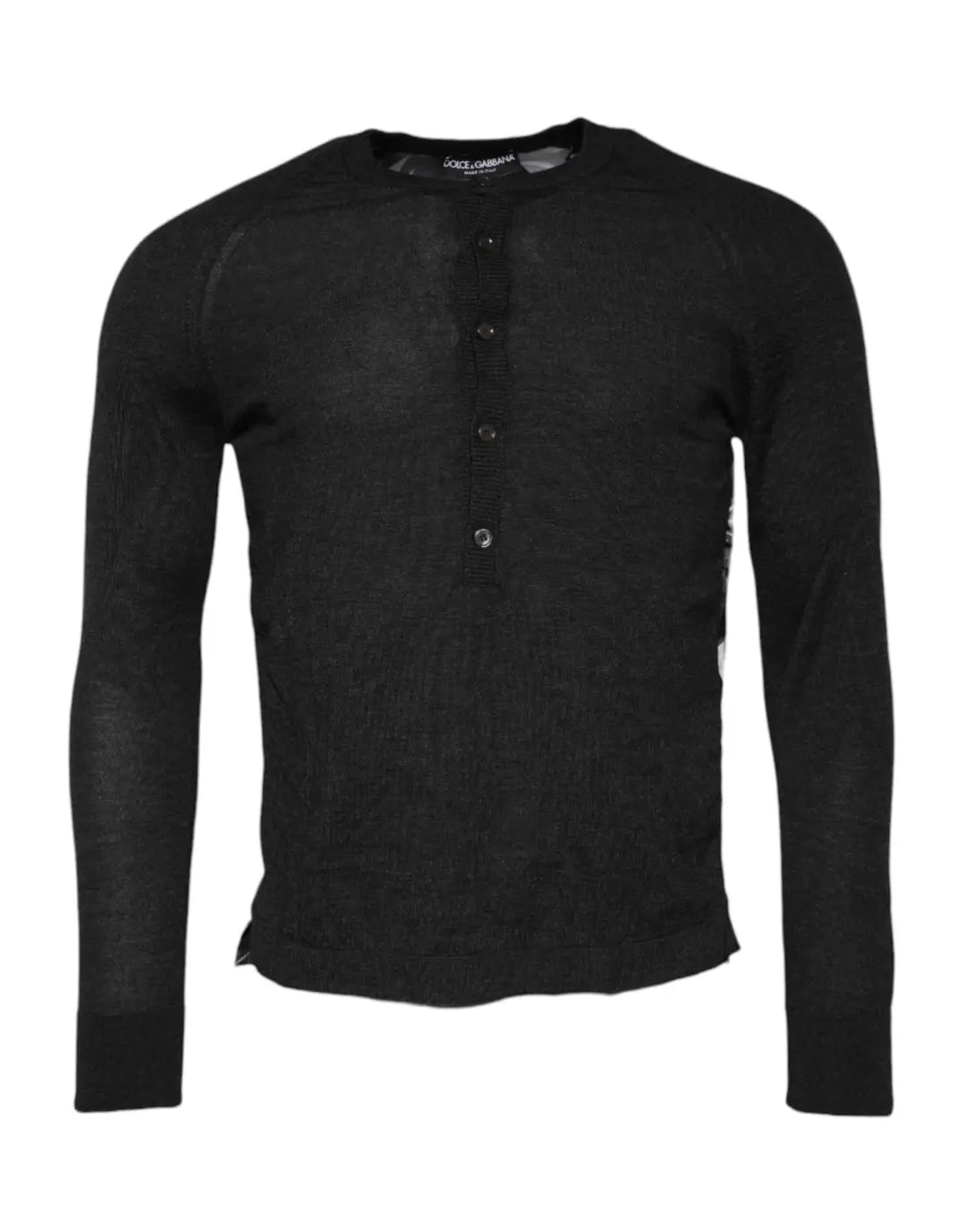 Dolce &amp; Gabbana Black Printed Knitted Men Pullover Sweater