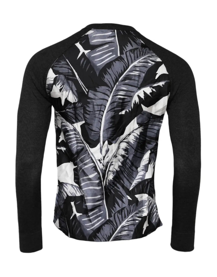 Dolce &amp; Gabbana Black Printed Knitted Men Pullover Sweater