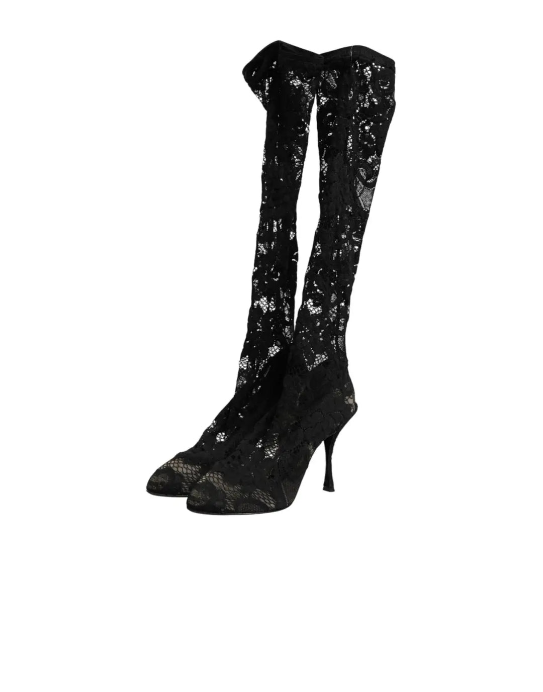 Dolce &amp; Gabbana Black Pumps Taormina Lace Socks Boots Shoes
