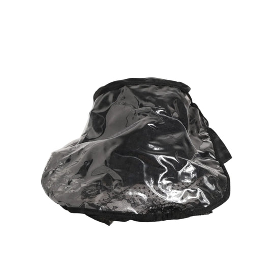Dolce & Gabbana Black PVC Bucket Hat with Wide Brim