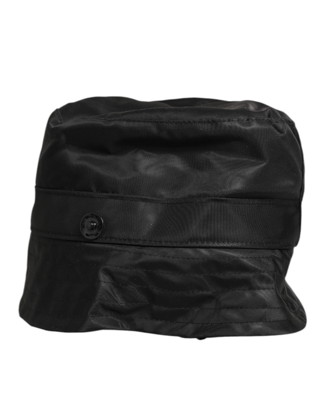 Dolce &amp; Gabbana Black Pvc Wide Brim Men Bucket Capello Hat