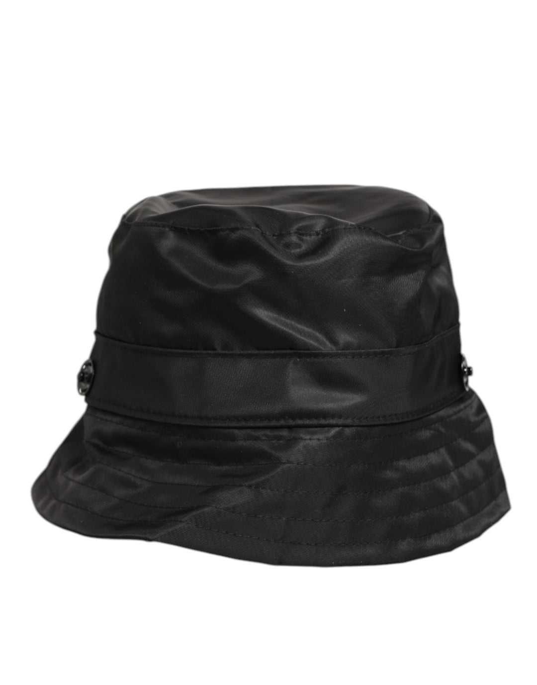 Dolce &amp; Gabbana Black Pvc Wide Brim Men Bucket Capello Hat