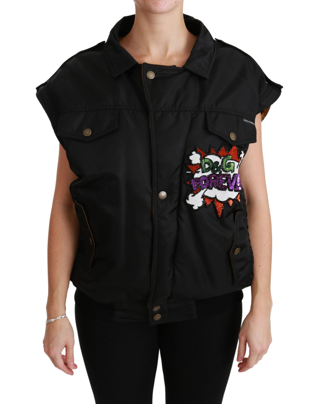 Dolce &amp; Gabbana Bomber Jackets - Black Queen Crown Sequined Jacket