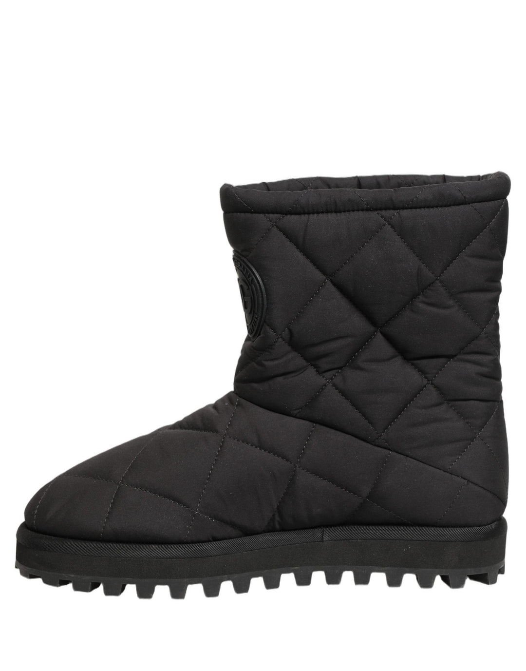 Dolce &amp; Gabbana Black Quilted Effect Mid Calf Boots Shoes