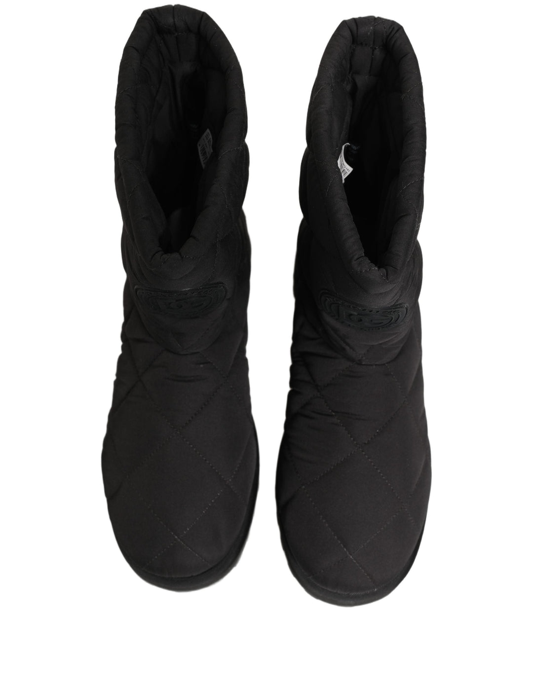 Dolce &amp; Gabbana Black Quilted Effect Mid Calf Boots Shoes