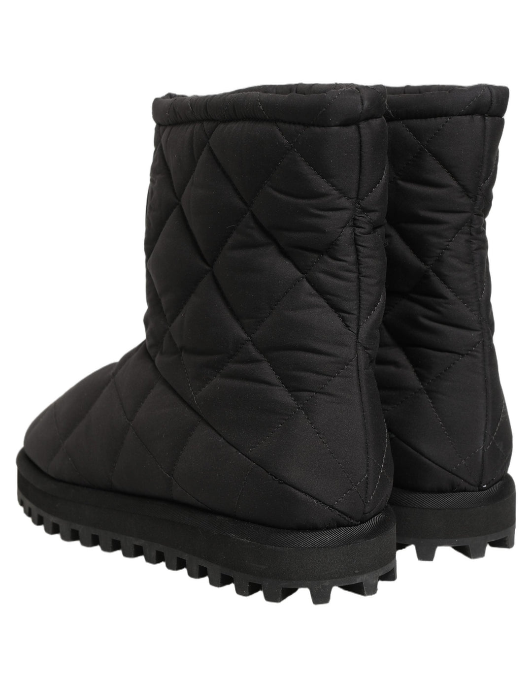 Dolce &amp; Gabbana Black Quilted Effect Mid Calf Boots Shoes