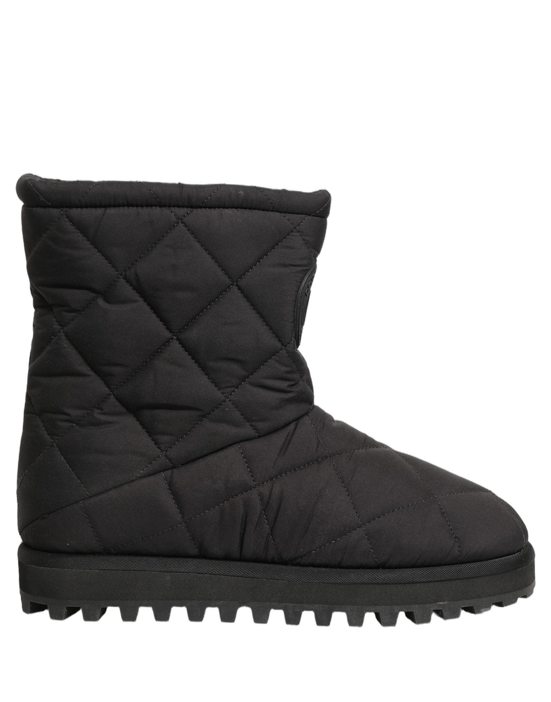 Dolce &amp; Gabbana Black Quilted Effect Mid Calf Boots Shoes